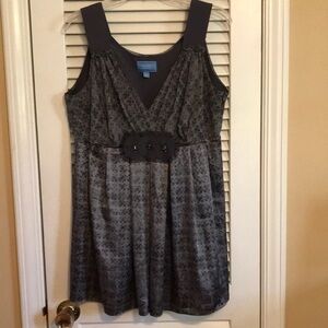 Simply Vera Vera Wang Sleeves Top size L Gray Jewel front detail Side zip Flowy